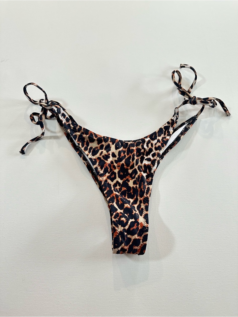 Leopard Print Tie-Side Bikini Bottom
